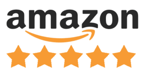 Amazon logo with 5 stars